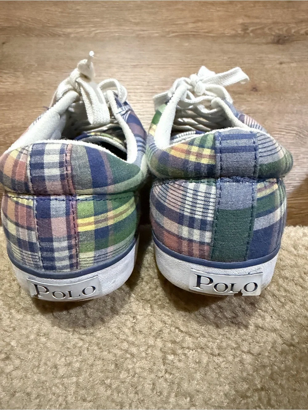 Polo Ralph Lauren Gillian Vintage BL Madras Plaid Sneakers Men’s 10B Narrow
